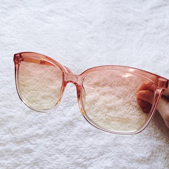 Joanne Clear Orange Square Sunglasses - Picture 8 of 12